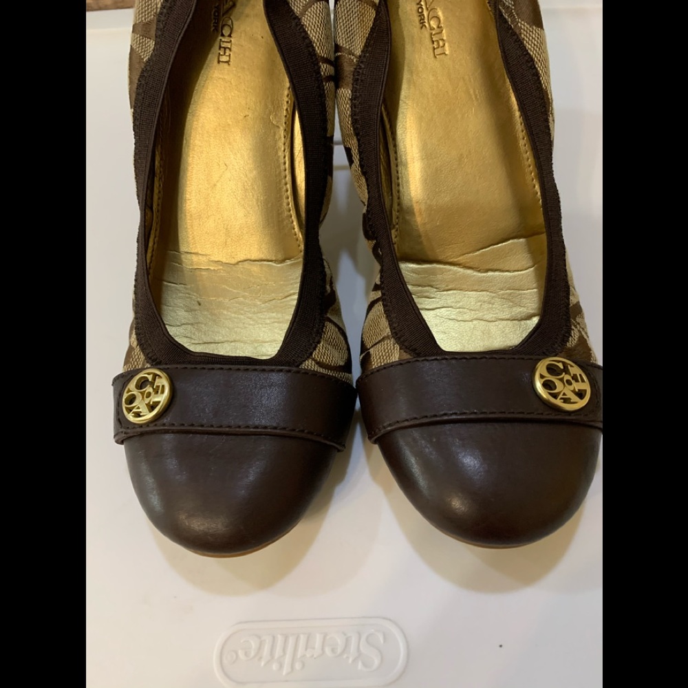 Coach Chestnuts/Khaki Matte Calf Chelsey Flats Sz7
